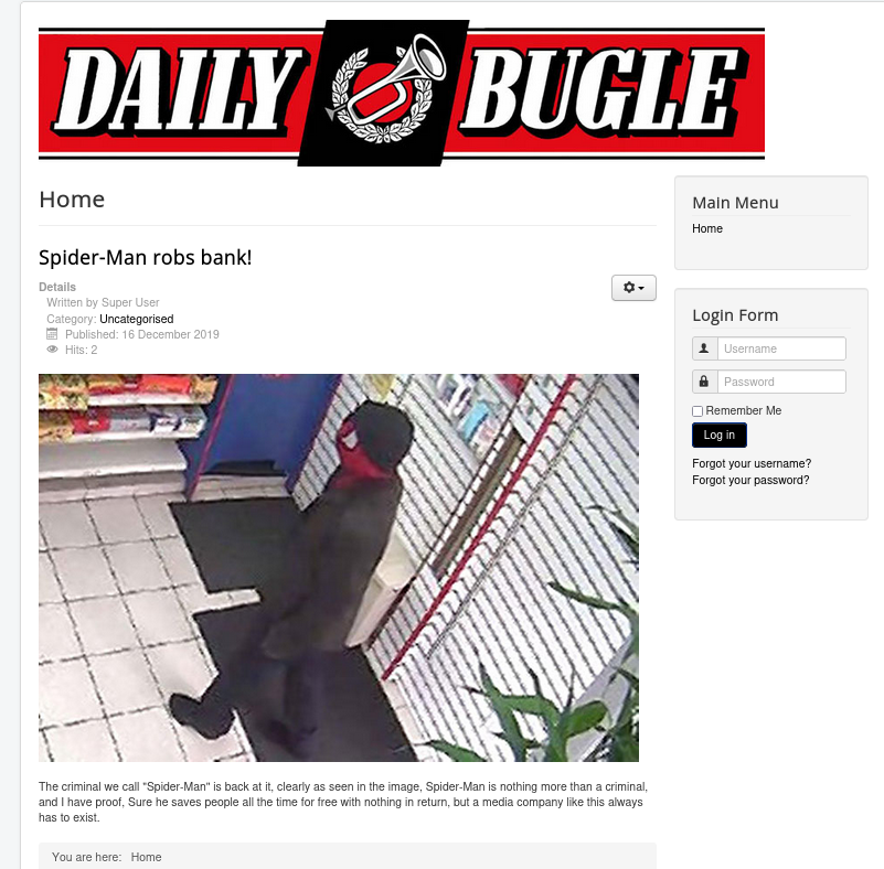 Daily Bugle Homepage
