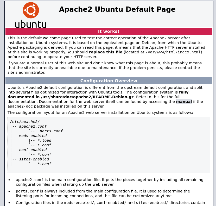 Apache Default Page