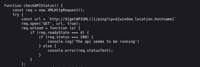 API JavaScript Code